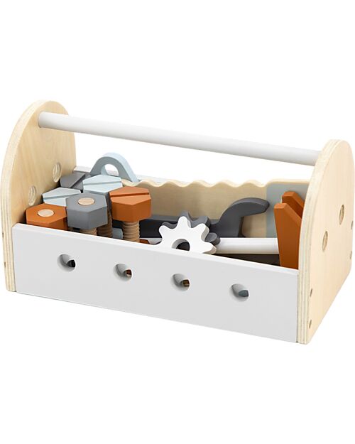 Tryco Baby Cassetta degli Attrezzi Giocattolo in Legno - Colori ad Acqua Atossici - 2+ Anni Far finta di