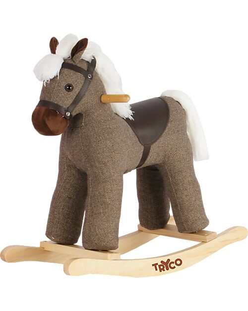 Tryco Baby Cavallo a Dondolo - Marrone - con Suoni Realistici - dai 18 Mesi Cavalcabili