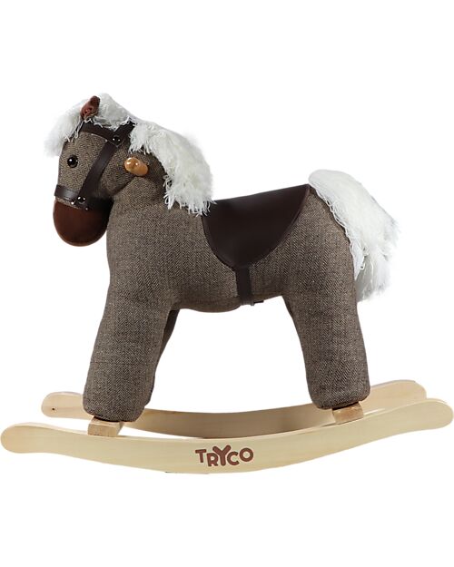 Tryco Baby Cavallo a Dondolo - Marrone - con Suoni Realistici - dai 18 Mesi Cavalcabili