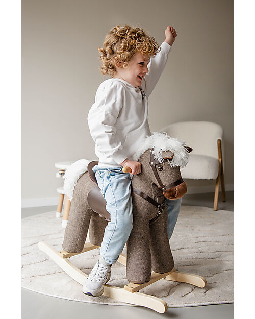 Tryco Baby Cavallo a Dondolo - Marrone - con Suoni Realistici - dai 36 Mesi Cavalcabili