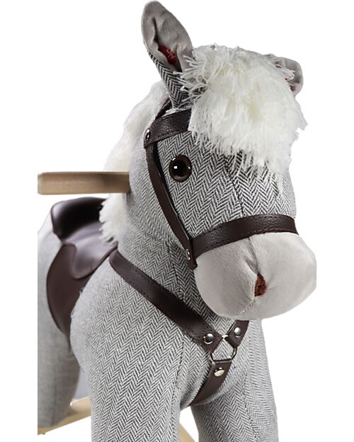 Tryco Baby Cavallo a Dondolo Milo - Grigio - con Suoni Realistici - dai 36 Mesi Cavalcabili