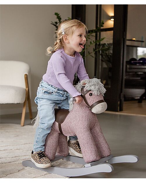 Tryco Baby Cavallo a Dondolo Milo - Rosa - con Suoni Realistici - dai 18 Mesi Cavalcabili