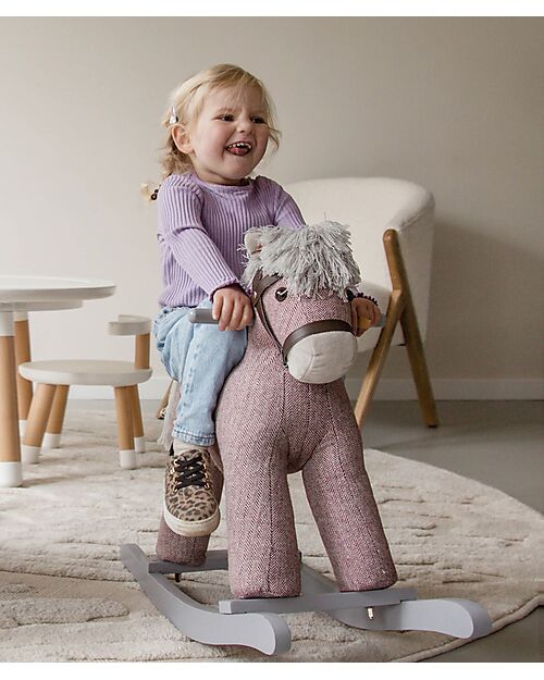 Tryco Baby Cavallo a Dondolo Milo - Rosa - con Suoni Realistici - dai 18 Mesi Cavalcabili