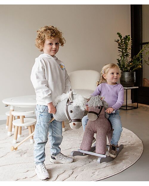 Tryco Baby Cavallo con Asta Milo - Grigio - dai 3 Anni Cavalcabili