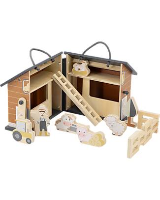 Tryco Baby Fattoria Pieghevole in Legno - Facile da Trasportare Case delle Bambole
