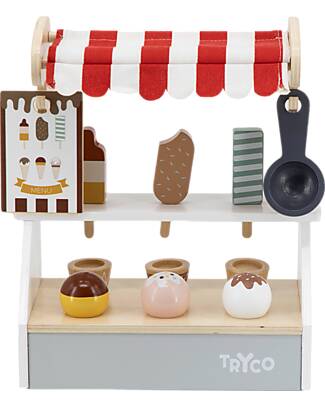 Tryco Baby Gelateria Giocattolo in Legno - Colori ad Acqua Atossici - 18+ m Cucine Giocattolo