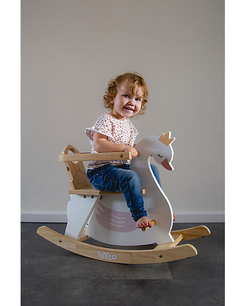 Tryco Baby Gioco a Dondolo - Cigno - Legno Cavalcabili