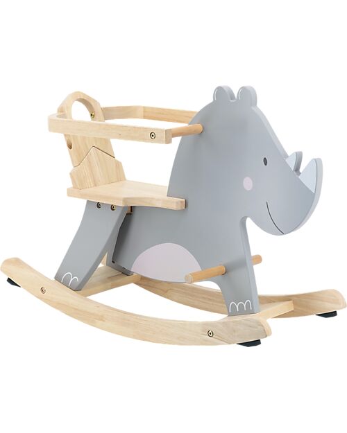 Tryco Baby Gioco a Dondolo - Rinoceronte - Legno Cavalcabili