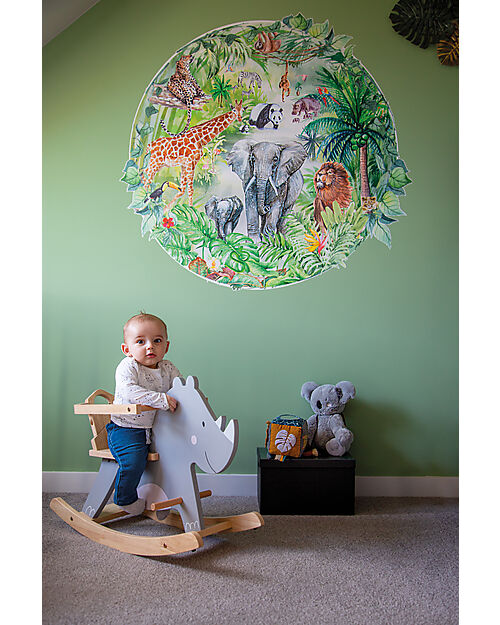 Tryco Baby Gioco a Dondolo - Rinoceronte - Legno Cavalcabili