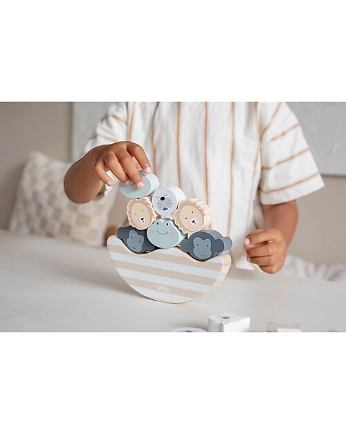 Tryco Baby Gioco di Equilibro in Legno - Giungla - Stimola la Coordinazione Occhio Mano - 3+ Anni Giochi di Equilibrio_
