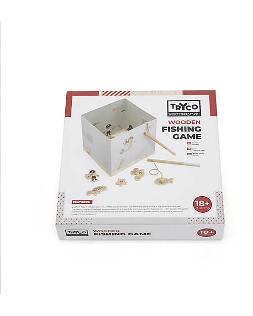 Tryco Baby Gioco Magnetico Pesca in Legno - 16 pz - 3+ Anni Animali in Legno