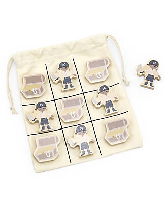 Tryco Baby Gioco Tris in Legno - Pirata - Perfetto da Portare in Viaggio! Incastri in Legno