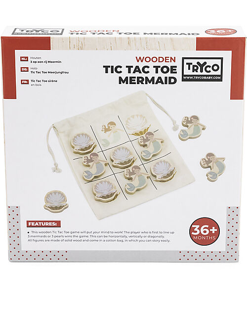 Tryco Baby Gioco Tris in Legno - Sirena - Perfetto da Portare in Viaggio! Incastri in Legno