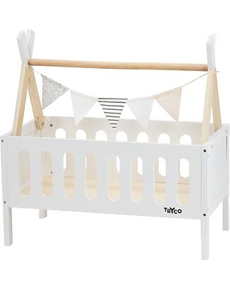 Tryco Baby Letto Tipi per Bambole fino a 48 cm - Legno - 52 x 28 x 55 cm Case delle Bambole