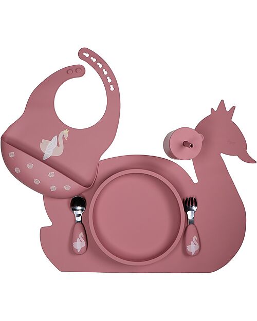 Tryco Baby Piatto in Silicone - Rosa Antico - 100% Sicuro Piatti e Scodelle