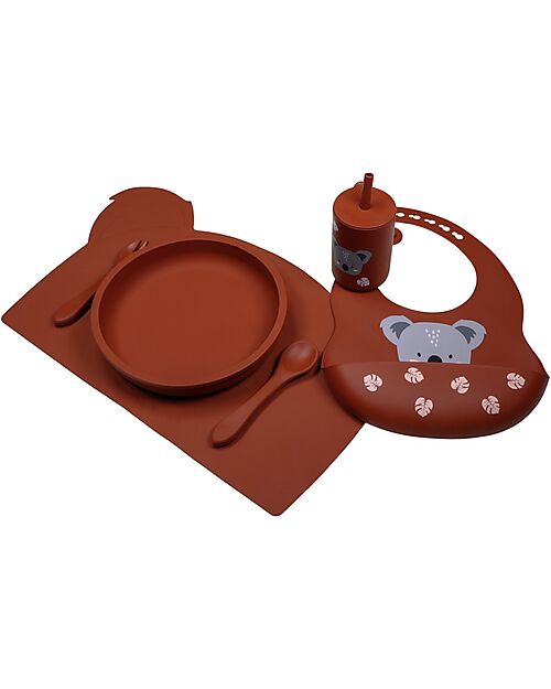 Tryco Baby Piatto in Silicone - Ruggine - 100% Sicuro Piatti e Scodelle