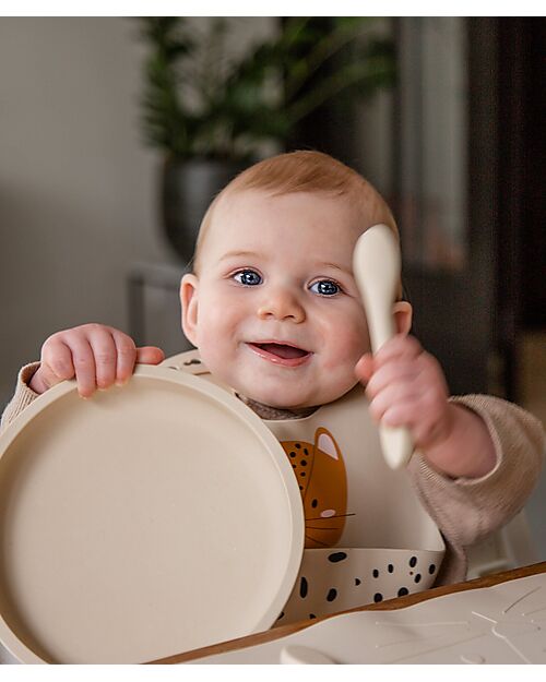 Tryco Baby Piatto in Silicone - Sabbia - 100% Sicuro Piatti e Scodelle