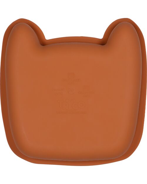 Tryco Baby Piatto Lenny il Leopardo - Terra di Siena - Silicone Piatti e Scodelle