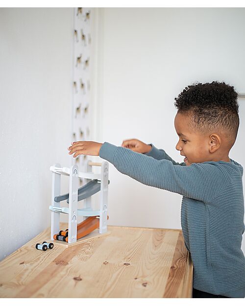 Tryco Baby Pista per Macchinine in Legno - 3 Macchinine Incluse - 18+ m Macchine e Trenini  in Legno