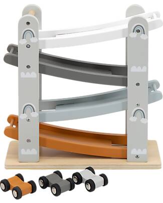 Tryco Baby Pista per Macchinine - Legno - 3 Macchinine Incluse! Macchine e Trenini in Legno
