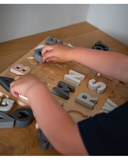 Tryco Baby Puzzle Alfabeto in Legno - Aiuta lo sviluppo delle Capacità Intellettive - 18+ m Incastri in Legno