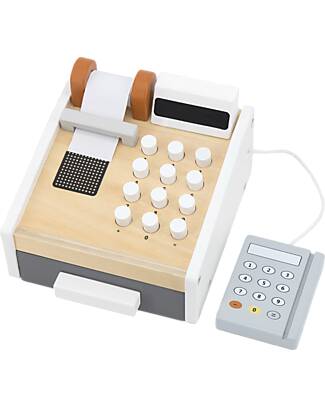 Tryco Baby Registratore di Cassa in Legno - Colori ad Acqua Atossici - 3+ Anni Far finta di