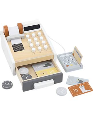 Tryco Baby Registratore di Cassa in Legno - Colori ad Acqua Atossici - 3+ Anni Far finta di