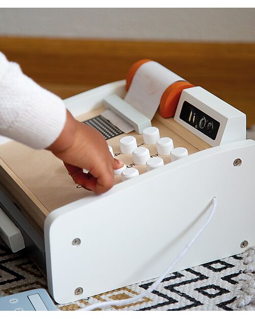 Tryco Baby Registratore di Cassa in Legno - Colori ad Acqua Atossici - 3+ Anni Far finta di