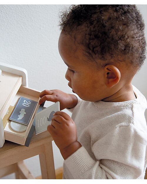 Tryco Baby Registratore di Cassa in Legno - Colori ad Acqua Atossici - 3+ Anni Far finta di