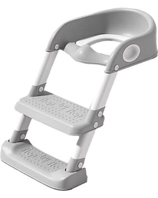 Tryco Baby Riduttore WC con Scaletta - Grigio - Antiscivolo - 34 x 35 x 44 cm Pedane