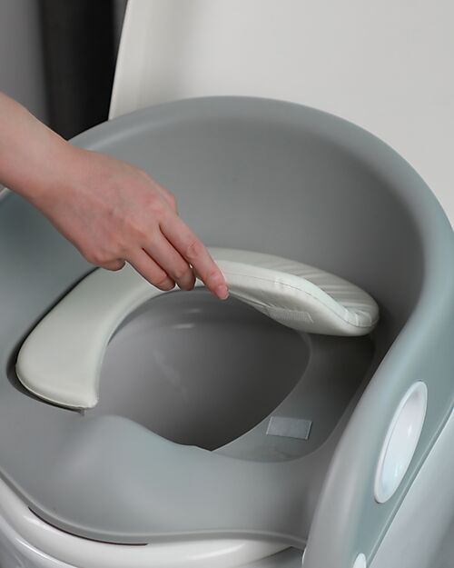 Tryco Baby Riduttore WC con Scaletta - Grigio - Antiscivolo - 34 x 35 x 44 cm Pedane