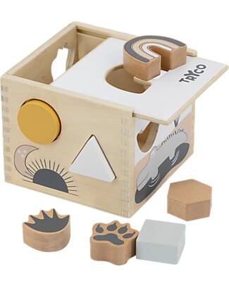 Tryco Baby Scatola Forme Geometriche a Incastro in Legno - 7 Forme Diverse - 12+ m Incastri in Legno