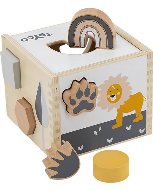 Tryco Baby Scatola Forme Geometriche a Incastro in Legno - 7 Forme Diverse - 12+ m Incastri in Legno