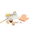 Tryco Baby Set Cupcake in Legno - Colori ad Acqua Atossici - 18+ m Cibo Giocattolo