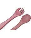 Tryco Baby Set Forchetta e Cucchiaio - Rosa Antico - Silicone Posate