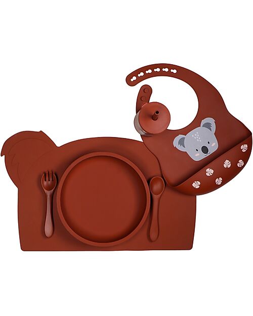 Tryco Baby Set Forchetta e Cucchiaio - Ruggine - Silicone Posate