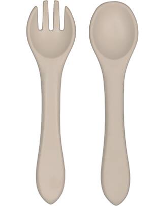 Tryco Baby Set Forchetta e Cucchiaio - Sabbia - Silicone Posate