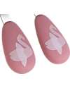 Tryco Baby Set Posate Forchetta e Cucchiaio - Ivy il Cigno - Rosa - Silicone e Acciaio Inox Posate