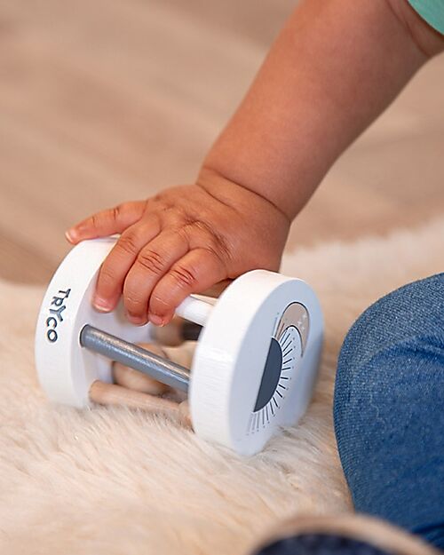 Tryco Baby Sonaglio Rotante in Legno - Colori ad Acqua Atossici - 12+ m Incastri in Legno