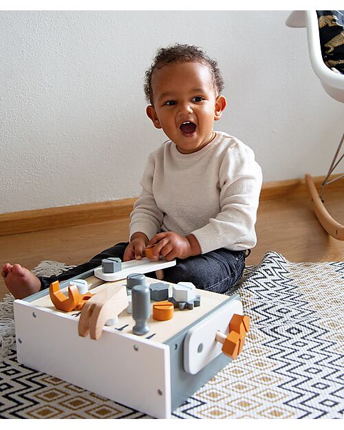 Tryco Baby Tavolo da Lavoro Giocattolo in Legno - Colori ad Acqua Atossici - 3+ Anni Far finta di