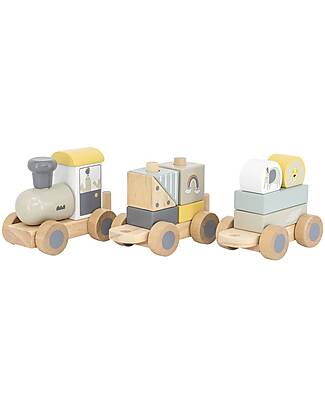 Tryco Baby Trenino Giocattolo in Legno - 11 Pezzi - 18+ m Macchine e Trenini in Legno