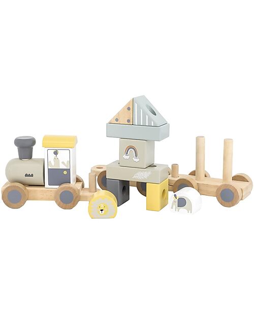 Tryco Baby Trenino Giocattolo in Legno - 11 Pezzi - 18+ m Macchine e Trenini  in Legno