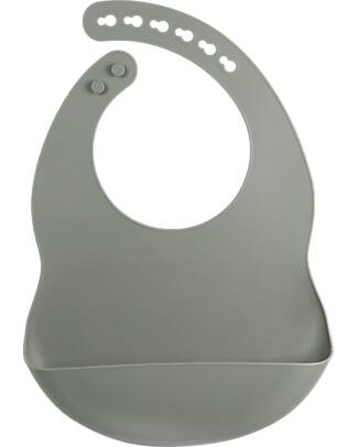 Tryco Bavaglio Impermeabile con Tasca - Grigio Olivastro - Silicone Bavagli Impermeabili con Tasca