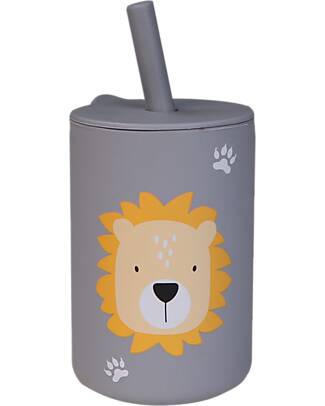 Tryco Bicchiere con Cannuccia - Leo il Leone - Avio - Silicone Bicchieri