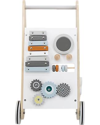 Tryco Carrello Primi Passi in Legno - Varie Attività Interattive Carrello Primi Passi