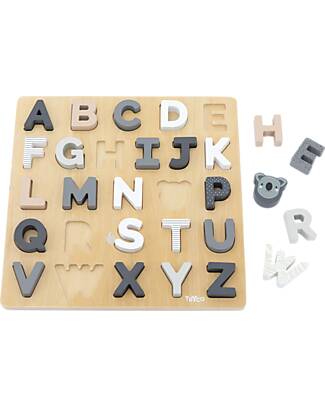 Tryco Puzzle Alfabeto in Legno - Aiuta lo sviluppo delle Capacità Intellettive Giochi Montessoriani
