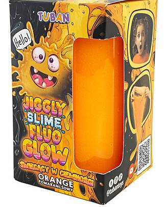 Tuban Jiggly Slime - Fluo Glow - Arancione - 430 gr - 6+ anni Giochi Sensoriali_