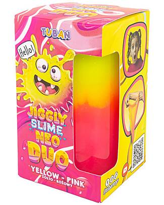 Tuban Jiggly Slime - Neo Duo - Yellow and Pink - 430 gr - 6+ years Sensory Games_