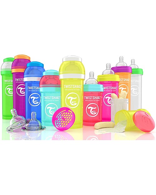Twistshake Biberon Anti-Colica 260 ml Tettarella M, Turchese - Include contenitore e filtro latte. Senza BPA, BPS e BPF! Biberon_