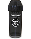 Twistshake Borraccia Kid Antigoccia Fruit Splash con Mixer per Frutta, 360 ml, Nero Superhero - Senza BPA, BPS e BPF! Borracce non Termiche